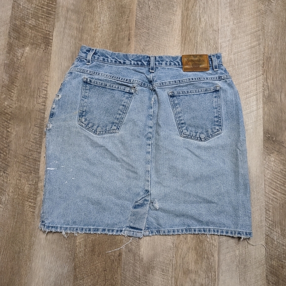 St. John's Bay Distressed Grunge Denim 90's Look Pencil Skirt - Picture 4 of 14